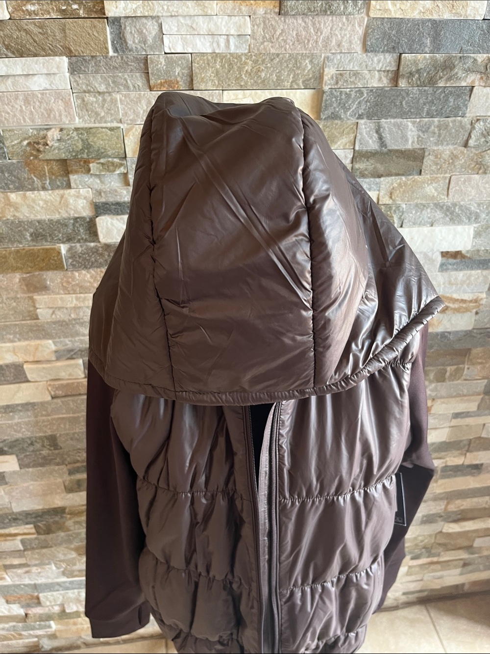 Avia Brown Puffer Hoodie Jacket - Picture 3 of 8